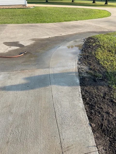 Finished concrete driveway