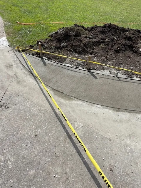 Residential concrete driveway