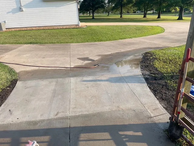 Concrete driveway completed
